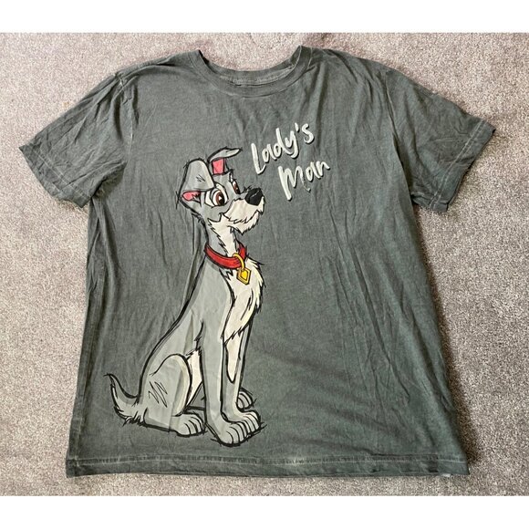 Disney Tramp Lady's Man Gray T-Shirt Lady and the Tramp Medium - Picture 1 of 10